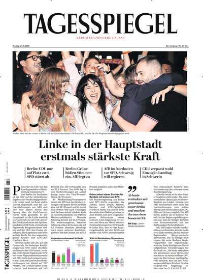 Titelbild der Ausgabe 257/2026 von Der Tagesspiegel. Diese Zeitschrift und viele weitere Zeitungsabos als Abo oder epaper bei United Kiosk online kaufen.