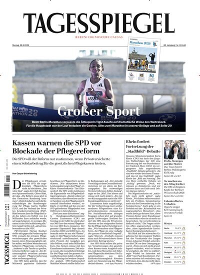 Titelbild der Ausgabe 264/2026 von Der Tagesspiegel. Diese Zeitschrift und viele weitere Zeitungsabos als Abo oder epaper bei United Kiosk online kaufen.