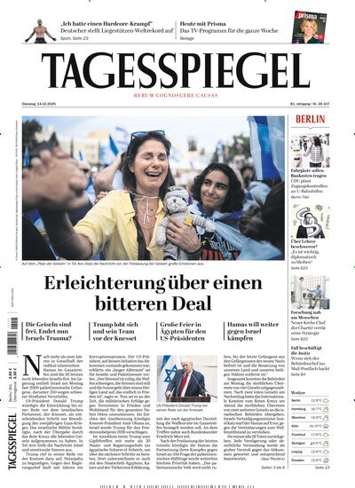 Titelbild der Ausgabe 278/2025 von Der Tagesspiegel. Diese Zeitschrift und viele weitere Zeitungsabos als Abo oder epaper bei United Kiosk online kaufen.