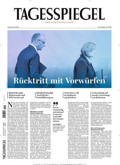 Titelbild der Ausgabe 278/2026 von Der Tagesspiegel. Diese Zeitschrift und viele weitere Zeitungsabos als Abo oder epaper bei United Kiosk online kaufen.