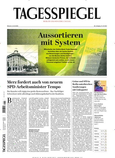 Titelbild der Ausgabe 279/2026 von Der Tagesspiegel. Diese Zeitschrift und viele weitere Zeitungsabos als Abo oder epaper bei United Kiosk online kaufen.