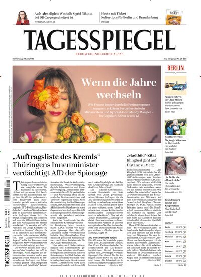 Titelbild der Ausgabe 287/2025 von Der Tagesspiegel. Diese Zeitschrift und viele weitere Zeitungsabos als Abo oder epaper bei United Kiosk online kaufen.