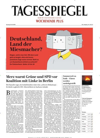 Titelbild der Ausgabe 290/2026 von Der Tagesspiegel. Diese Zeitschrift und viele weitere Zeitungsabos als Abo oder epaper bei United Kiosk online kaufen.
