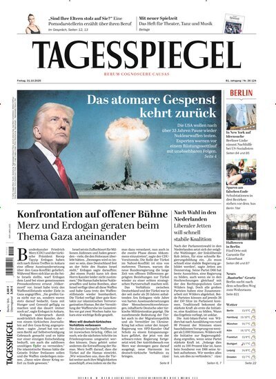 Titelbild der Ausgabe 295/2025 von Der Tagesspiegel. Diese Zeitschrift und viele weitere Zeitungsabos als Abo oder epaper bei United Kiosk online kaufen.
