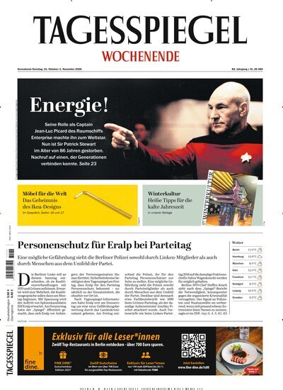 Titelbild der Ausgabe 296/2026 von Der Tagesspiegel. Diese Zeitschrift und viele weitere Zeitungsabos als Abo oder epaper bei United Kiosk online kaufen.