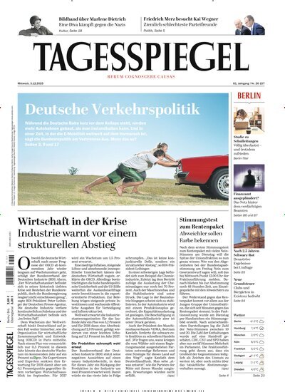 Titelbild der Ausgabe 328/2025 von Der Tagesspiegel. Diese Zeitschrift und viele weitere Zeitungsabos als Abo oder epaper bei United Kiosk online kaufen.