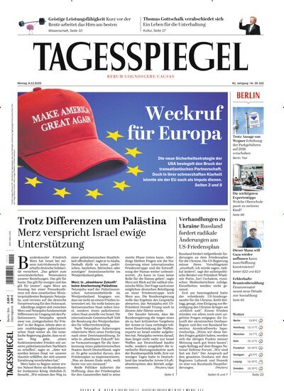 Titelbild der Ausgabe 333/2025 von Der Tagesspiegel. Diese Zeitschrift und viele weitere Zeitungsabos als Abo oder epaper bei United Kiosk online kaufen.