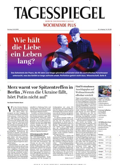 Titelbild der Ausgabe 339/2025 von Der Tagesspiegel. Diese Zeitschrift und viele weitere Zeitungsabos als Abo oder epaper bei United Kiosk online kaufen.
