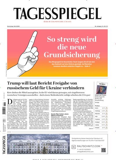 Titelbild der Ausgabe 343/2025 von Der Tagesspiegel. Diese Zeitschrift und viele weitere Zeitungsabos als Abo oder epaper bei United Kiosk online kaufen.