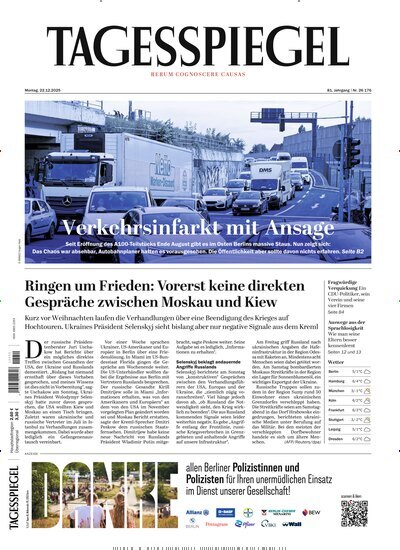 Titelbild der Ausgabe 347/2025 von Der Tagesspiegel. Diese Zeitschrift und viele weitere Zeitungsabos als Abo oder epaper bei United Kiosk online kaufen.