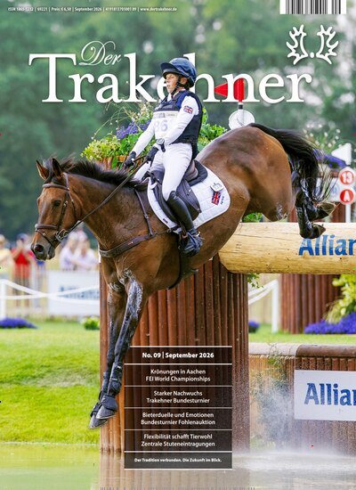 Titelbild der Ausgabe 9/2026 von Der Trakehner. Diese Zeitschrift und viele weitere Sportmagazine als Abo oder epaper bei United Kiosk online kaufen.