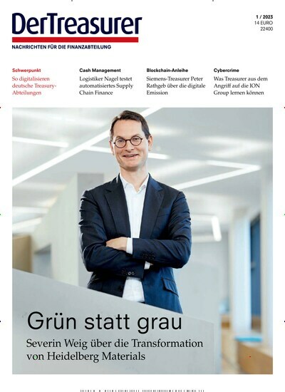 Titelbild der Ausgabe 1/2023 von Der Treasurer. Diese Zeitschrift und viele weitere Businessmagazine als Abo oder epaper bei United Kiosk online kaufen.