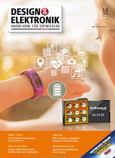 Design & Elektronik aktuelles Titelbild Ausgabe 13/2015 Aktuelles Titelbild von Design & Elektronik. Entdecken Sie jetzt die Ausgabe 13/2015. Lesen Sie gerne Industriemagazine und Handwerkmagazine? Dann empfehlen wir Ihnen Design & Elektronik als Abo oder Geschenkabo.