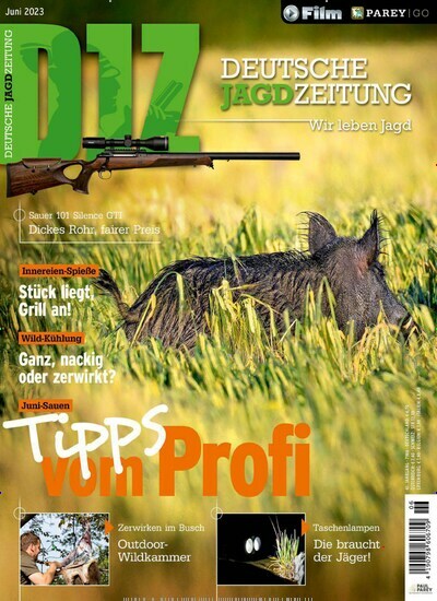 Titelbild der Ausgabe 6/2023 von Deutsche Jagdzeitung (DJZ). Diese Zeitschrift und viele weitere Sportmagazine als Abo oder epaper bei United Kiosk online kaufen.