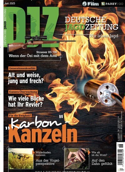Titelbild der Ausgabe 6/2025 von Deutsche Jagdzeitung (DJZ). Diese Zeitschrift und viele weitere Sportmagazine als Abo oder epaper bei United Kiosk online kaufen.