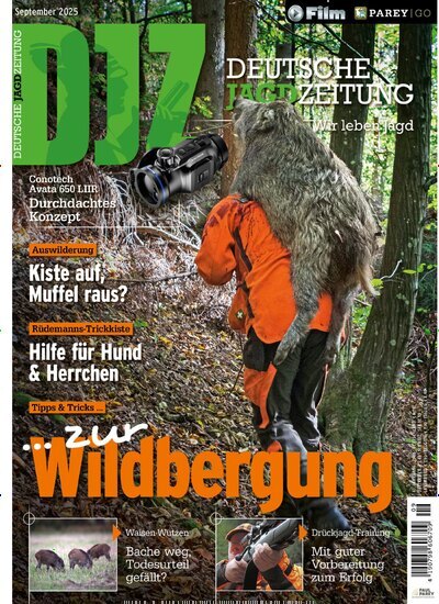 Titelbild der Ausgabe 9/2025 von Deutsche Jagdzeitung (DJZ). Diese Zeitschrift und viele weitere Sportmagazine als Abo oder epaper bei United Kiosk online kaufen.