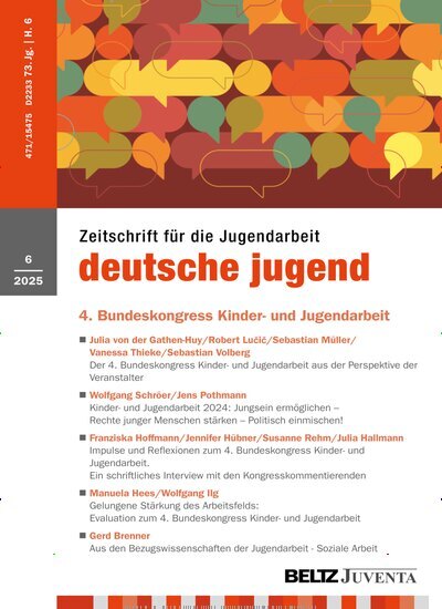 Titelbild der Ausgabe 6/2025 von deutsche jugend. Diese Zeitschrift und viele weitere Zeitschriften für Pädagogik als Abo oder epaper bei United Kiosk online kaufen.