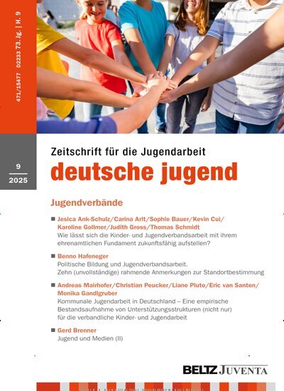 Titelbild der Ausgabe 9/2025 von deutsche jugend. Diese Zeitschrift und viele weitere Zeitschriften für Pädagogik als Abo oder epaper bei United Kiosk online kaufen.