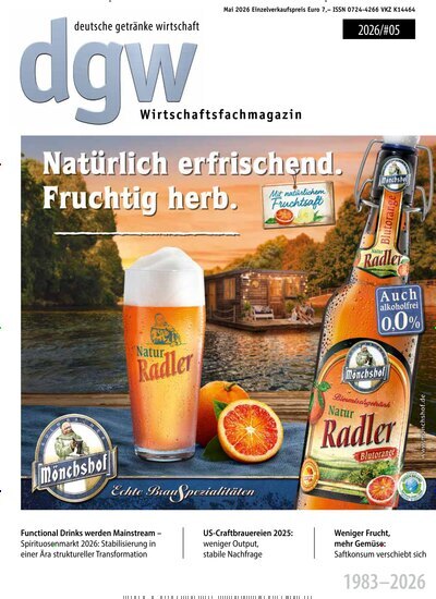Titelbild der Ausgabe 5/2026 von dgw deutsche getränke wirtschaft. Diese Zeitschrift und viele weitere Gastronomiezeitschriften, Fashionmagazine, Beautymagazine als Abo oder epaper bei United Kiosk online kaufen.