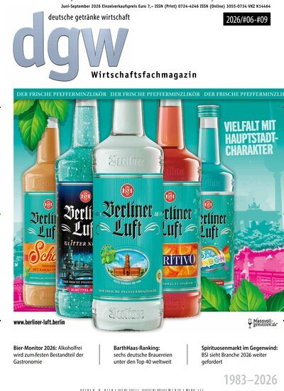 Titelbild der Ausgabe 9/2026 von dgw deutsche getränke wirtschaft. Diese Zeitschrift und viele weitere Gastronomiezeitschriften, Fashionmagazine, Beautymagazine als Abo oder epaper bei United Kiosk online kaufen.