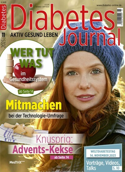 Titelbild der Ausgabe 11/2023 von Diabetes-Journal. Diese Zeitschrift und viele weitere Elternzeitschriften und Tierzeitschriften als Abo oder epaper bei United Kiosk online kaufen.