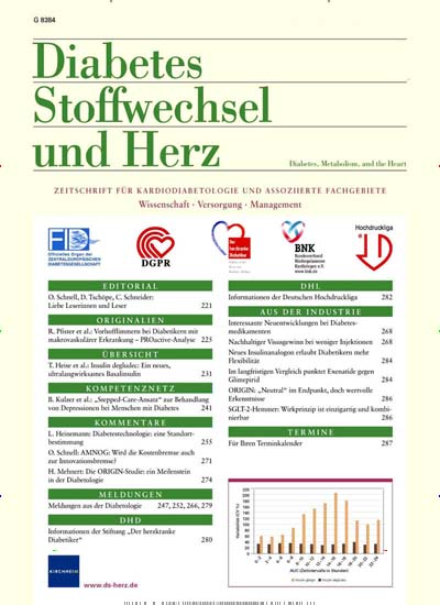 Titelbild der Ausgabe 1/2023 von Diabetes, Stoffwechsel und Herz. Diese Zeitschrift und viele weitere Pflegezeitschriften und medizinische Fachzeitschriften als Abo oder epaper bei United Kiosk online kaufen.