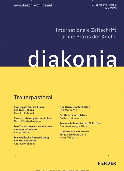 Titelbild der Ausgabe 2/2026 von Diakonia. Diese Zeitschrift und viele weitere Kunstmagazine und Kulturmagazine als Abo oder epaper bei United Kiosk online kaufen.