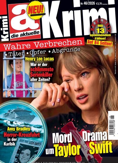 Titelbild der Ausgabe 46/2026 von die aktuelle Krimi. Diese Zeitschrift und viele weitere Reisemagazine, Freizeitmagazine und Wissensmagazine als Abo oder epaper bei United Kiosk online kaufen.