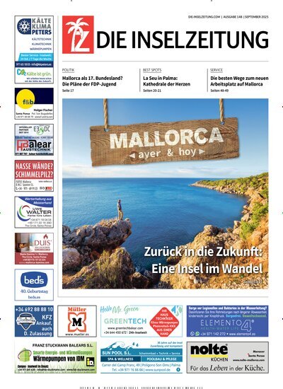 Titelbild der Ausgabe 148/2025 von Die Inselzeitung Mallorca. Diese Zeitschrift und viele weitere Zeitungsabos als Abo oder epaper bei United Kiosk online kaufen.