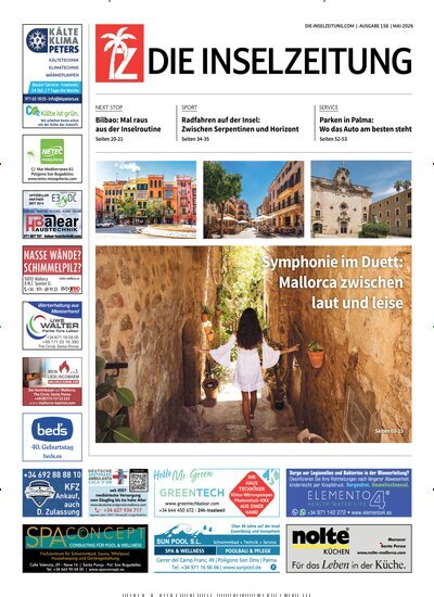 Titelbild der Ausgabe 156/2026 von Die Inselzeitung Mallorca. Diese Zeitschrift und viele weitere Zeitungsabos als Abo oder epaper bei United Kiosk online kaufen.