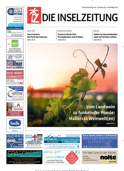 Titelbild der Ausgabe 160/2026 von Die Inselzeitung Mallorca. Diese Zeitschrift und viele weitere Zeitungsabos als Abo oder epaper bei United Kiosk online kaufen.