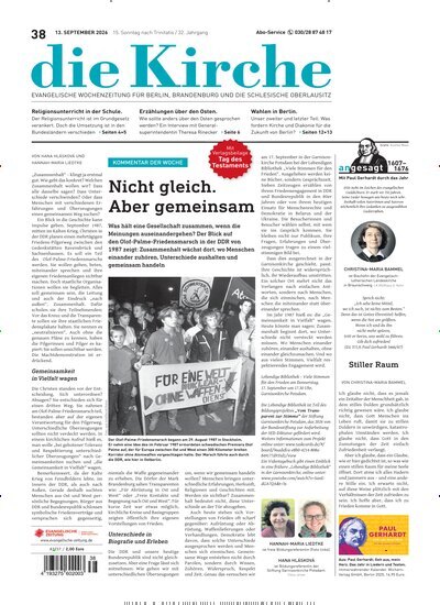 Titelbild der Ausgabe 38/2026 von Die Kirche. Diese Zeitschrift und viele weitere Kunstmagazine und Kulturmagazine als Abo oder epaper bei United Kiosk online kaufen.