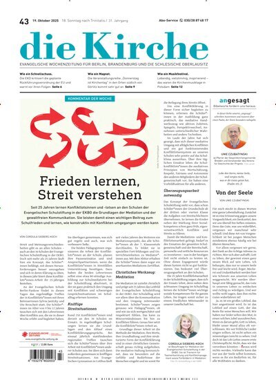 Titelbild der Ausgabe 43/2025 von Die Kirche. Diese Zeitschrift und viele weitere Kunstmagazine und Kulturmagazine als Abo oder epaper bei United Kiosk online kaufen.