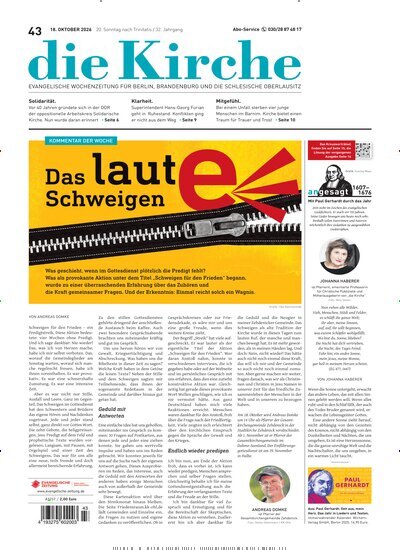 Titelbild der Ausgabe 43/2026 von Die Kirche. Diese Zeitschrift und viele weitere Kunstmagazine und Kulturmagazine als Abo oder epaper bei United Kiosk online kaufen.
