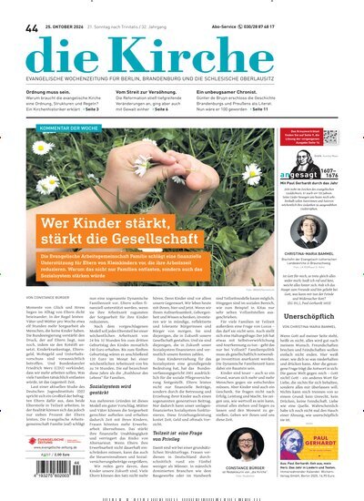 Titelbild der Ausgabe 44/2026 von Die Kirche. Diese Zeitschrift und viele weitere Kunstmagazine und Kulturmagazine als Abo oder epaper bei United Kiosk online kaufen.