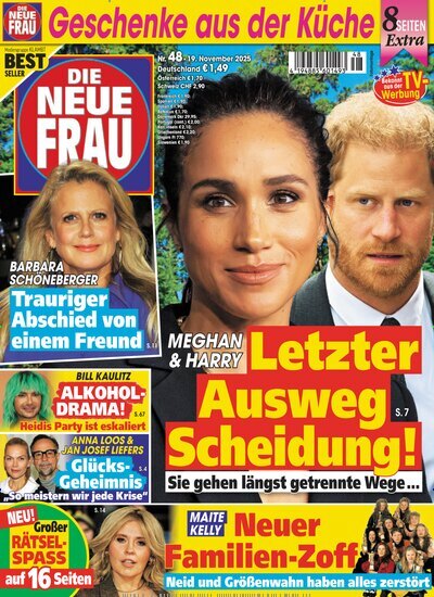 Titelbild der Ausgabe 48/2025 von Die neue Frau. Diese Zeitschrift und viele weitere Frauenzeitschriften als Abo oder epaper bei United Kiosk online kaufen.