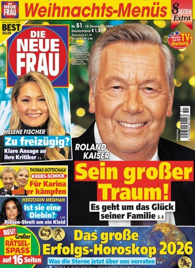 Titelbild der Ausgabe 51/2025 von Die neue Frau. Diese Zeitschrift und viele weitere Frauenzeitschriften als Abo oder epaper bei United Kiosk online kaufen.