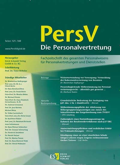 Titelbild der Ausgabe 1/2020 von Die Personalvertretung. Diese Zeitschrift und viele weitere Jurazeitschriften und Zeitschriften für Verwaltung als Abo oder epaper bei United Kiosk online kaufen.