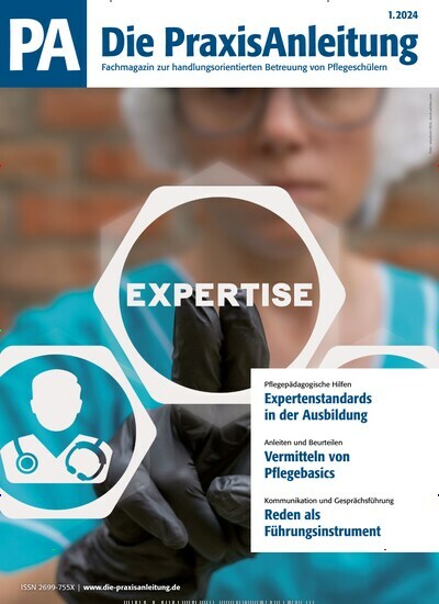 Titelbild der Ausgabe 1/2024 von Die PraxisAnleitung. Diese Zeitschrift und viele weitere Pflegezeitschriften und medizinische Fachzeitschriften als Abo oder epaper bei United Kiosk online kaufen.