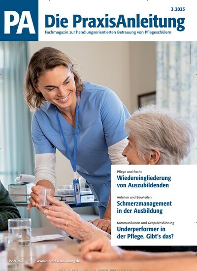 Titelbild der Ausgabe 3/2023 von Die PraxisAnleitung. Diese Zeitschrift und viele weitere Pflegezeitschriften und medizinische Fachzeitschriften als Abo oder epaper bei United Kiosk online kaufen.