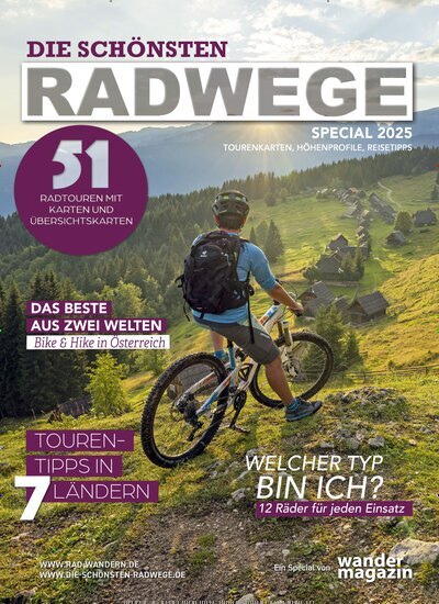 Titelbild der Ausgabe 1/2025 von Die schönsten Radwege. Diese Zeitschrift und viele weitere Reisemagazine, Freizeitmagazine und Wissensmagazine als Abo oder epaper bei United Kiosk online kaufen.