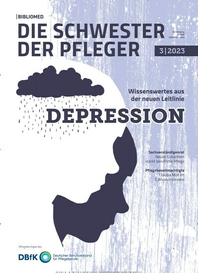 Titelbild der Ausgabe 3/2023 von Die Schwester / Der Pfleger. Diese Zeitschrift und viele weitere Pflegezeitschriften und medizinische Fachzeitschriften als Abo oder epaper bei United Kiosk online kaufen.