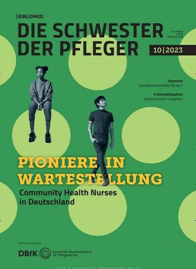 Titelbild der Ausgabe 10/2023 von Die Schwester / Der Pfleger. Diese Zeitschrift und viele weitere Pflegezeitschriften und medizinische Fachzeitschriften als Abo oder epaper bei United Kiosk online kaufen.