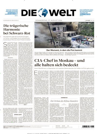Titelbild der Ausgabe 165/2026 von Die Welt. Diese Zeitschrift und viele weitere Zeitungsabos als Abo oder epaper bei United Kiosk online kaufen.