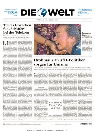 Titelbild der Ausgabe 166/2026 von Die Welt. Diese Zeitschrift und viele weitere Zeitungsabos als Abo oder epaper bei United Kiosk online kaufen.