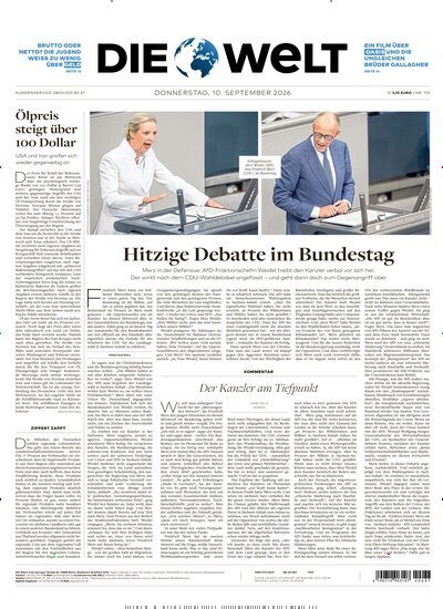 Titelbild der Ausgabe 175/2026 von Die Welt. Diese Zeitschrift und viele weitere Zeitungsabos als Abo oder epaper bei United Kiosk online kaufen.