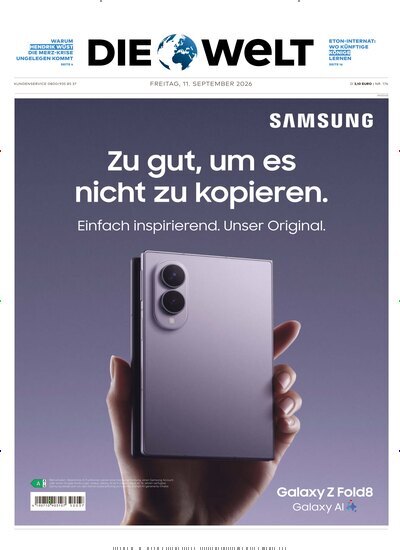 Titelbild der Ausgabe 176/2026 von Die Welt. Diese Zeitschrift und viele weitere Zeitungsabos als Abo oder epaper bei United Kiosk online kaufen.