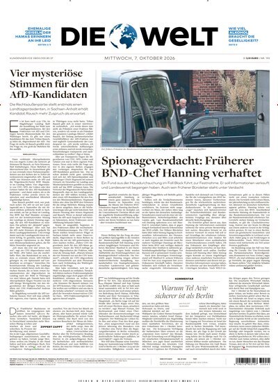 Titelbild der Ausgabe 194/2026 von Die Welt. Diese Zeitschrift und viele weitere Zeitungsabos als Abo oder epaper bei United Kiosk online kaufen.