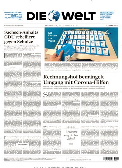 Titelbild der Ausgabe 209/2026 von Die Welt. Diese Zeitschrift und viele weitere Zeitungsabos als Abo oder epaper bei United Kiosk online kaufen.