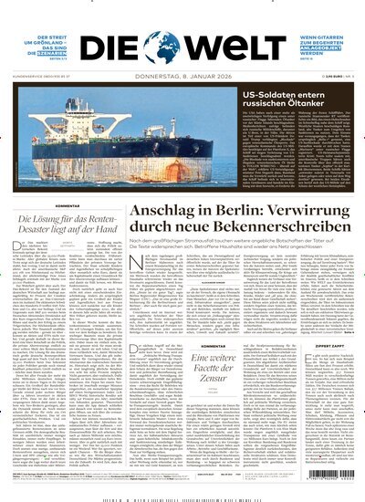 Titelbild der Ausgabe 5/2026 von Die Welt Gesamtausgabe. Diese Zeitschrift und viele weitere Zeitungsabos als Abo oder epaper bei United Kiosk online kaufen.